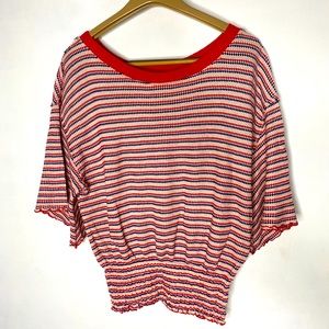 We the Free • red blue stripe sweater size Medium
